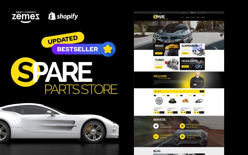 Shopify Theme namens "Auto Parts" #54971