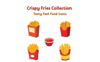 Crispy Fries Collection Tasty Fast Food Icons