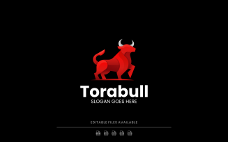 Gradient Modern Bull Logo Design 721
