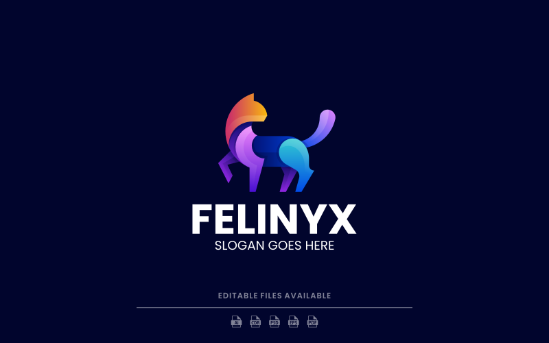 Gradient Modern Cat Logo Design 632 Logo Template