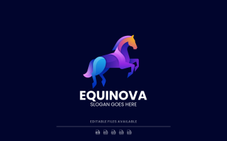 Gradient Modern Horse Logo Design 621