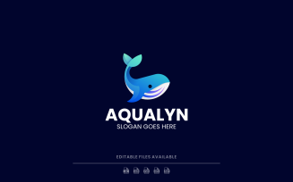 Gradient Modern Whale Logo Design 631