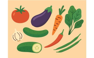 Group of Vegetables (flat design)