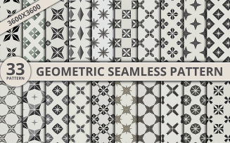 33 Modern Seamless Geometric Patterns for Digital Prints, Wallpapers, Fabrics and Surface Design