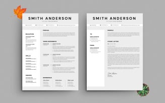Modern Resume and Cover Letter Template for UIUX Designer – Professional CV Layout