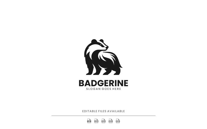 Modern Silhouette Badger Logo Design Logo Template