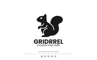 Modern Silhouette Squirrel Logo Design