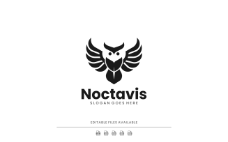 Silhouette Modern Owl Logo Design