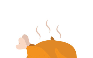 Sizzling Roasted Chicken Illustration in Retro Style
