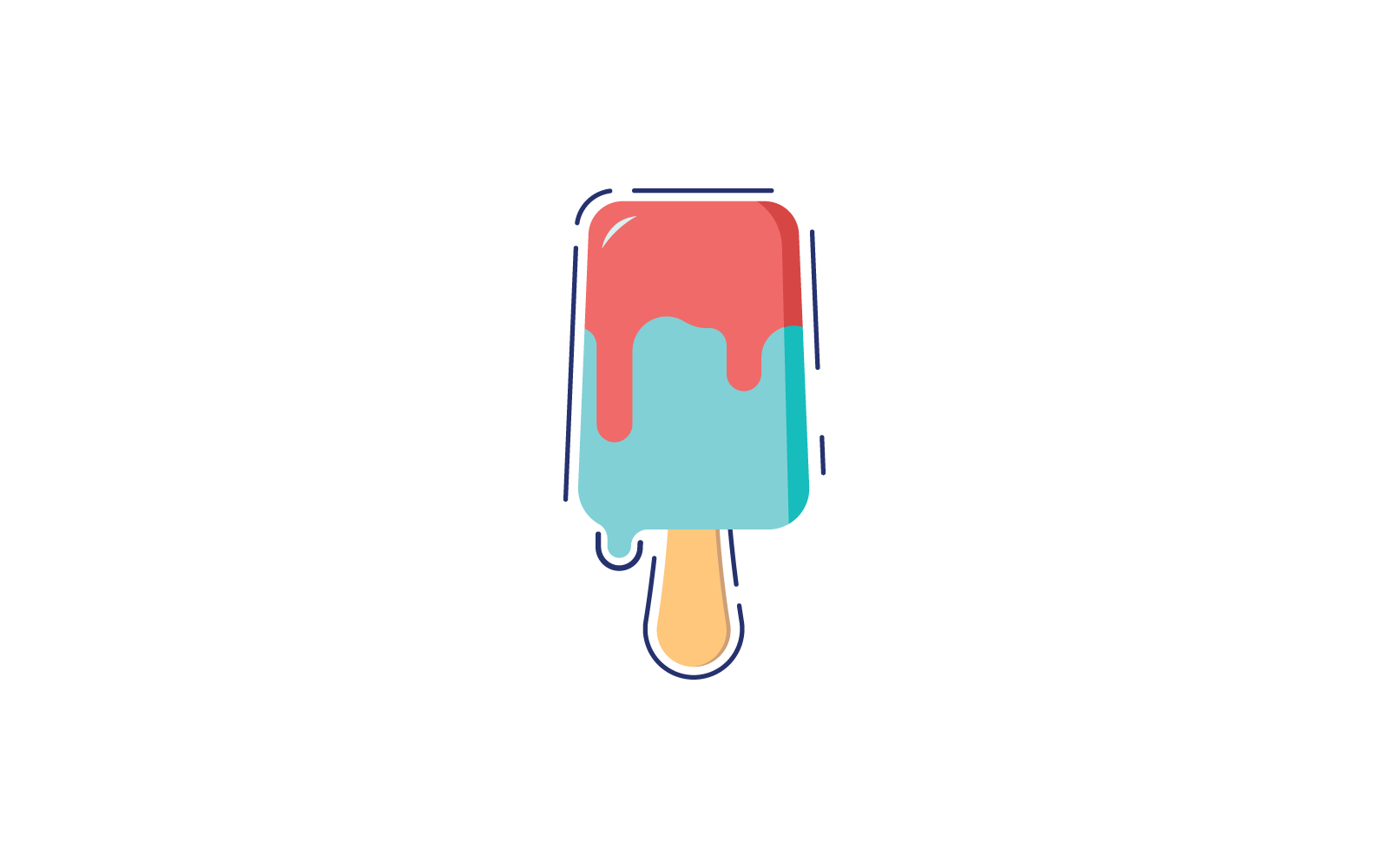 summer ice cream illustrations in flat design