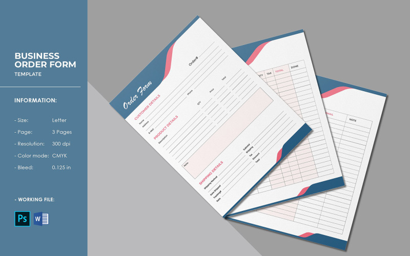 Business Order Form, Order Tracker Corporate Identity