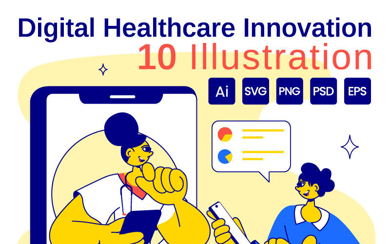 10 Digital Healthcare Innovation Illustration