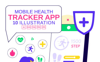 10 Mobile Health Tracker App Illustration