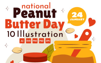 10 National Peanut Butter Day Illustration