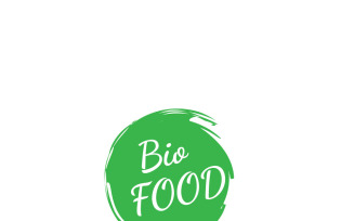 Organic Food Typography Logo with Leaf Design