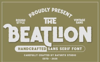 The Beatlion - Handcrafted Vintage Rough Font