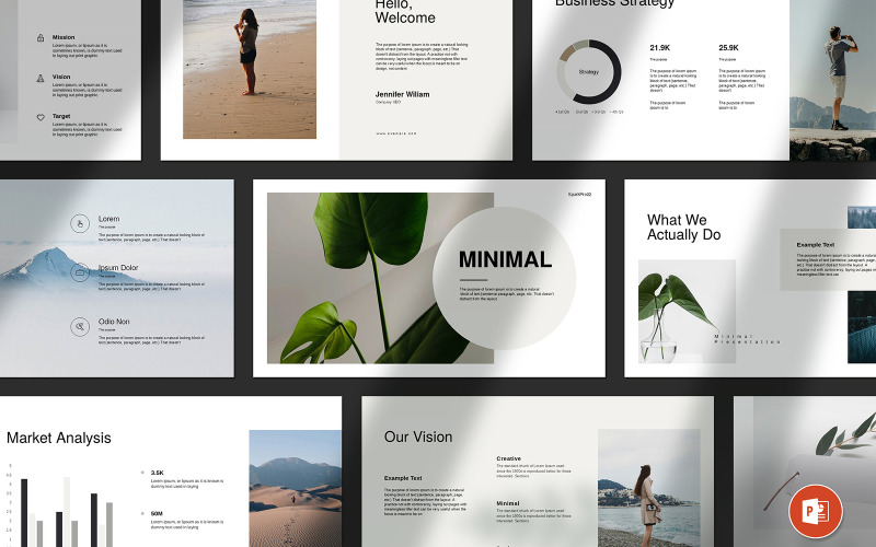 Clean Minimal PowerPoint Presentation Layout PowerPoint Template