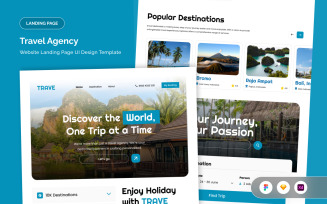 Clean Travel Website Landing UI Kit