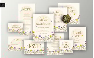 Floral Wedding Invitation Suite