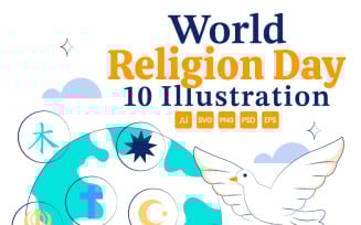10 World Religion Day Illustration