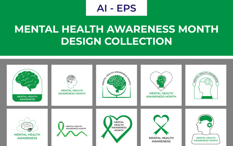 Mental Health Awareness Month Social Media Design Collection