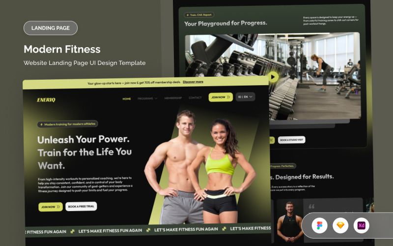 Modern Gym Website Landing UI UI Element