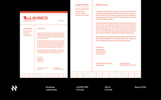 Red Minimal Letterhead Template