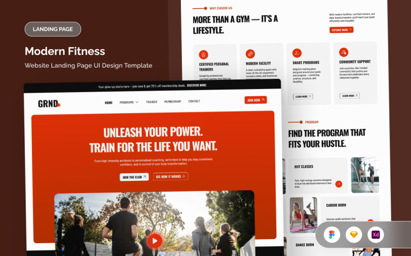 Sport Club Landing Page UI Layout UI Element