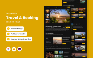 TravelEase - Travel & Booking Landing Page