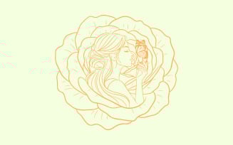 Trendy Feminine Fashion Brand Logo Design with Floral Elements for Boutique Identity