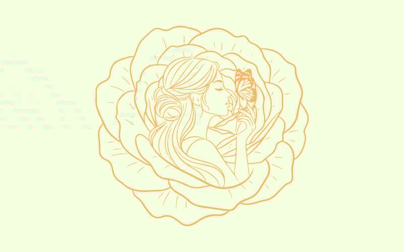 Trendy Feminine Fashion Brand Logo Design with Floral Elements for Boutique Identity Logo Template