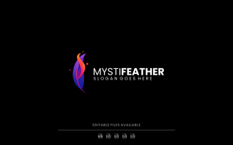 Gradient Modern Feather Logo Design