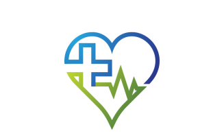 Heart Health with Gradient Color Logo Template