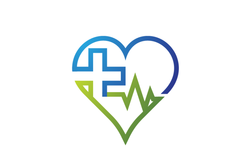 Heart Health with Gradient Color Logo Template