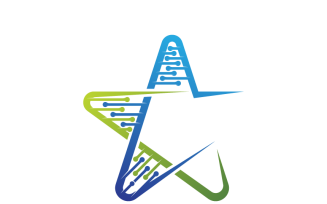 Star and DNA Logo Template Design