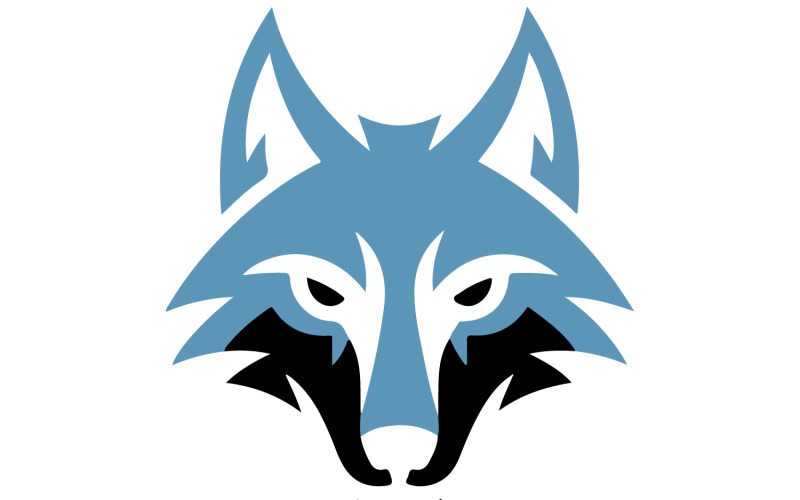 A minimal logo of a wolf face Illustration