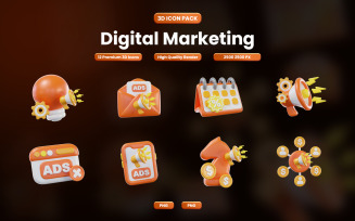 Digital Marketing 3D Icon Pack Design 751