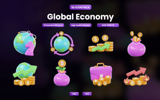 Global Economy 3D Icon Pack