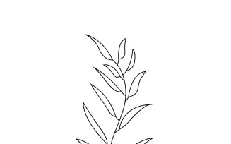 Elegant Monoline Leaf Plant Icon for Modern Design