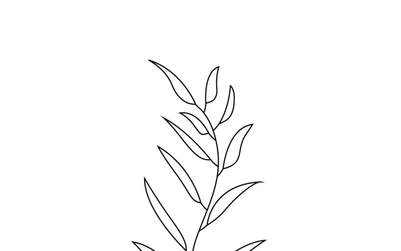 Elegant Monoline Leaf Plant Icon for Modern Design Vector Graphic