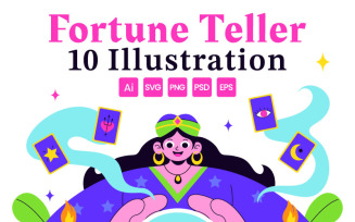10 Fortune Teller Tarot Illustration