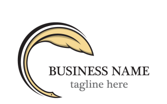 Minimalist Feather Logo Template
