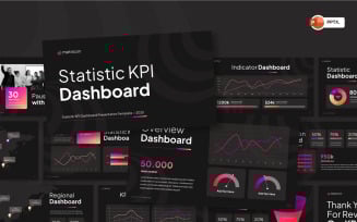 Statistic KPI Dashboard PowerPoint