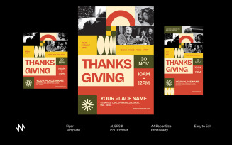 Thanksgiving Retro Vibes Flyer