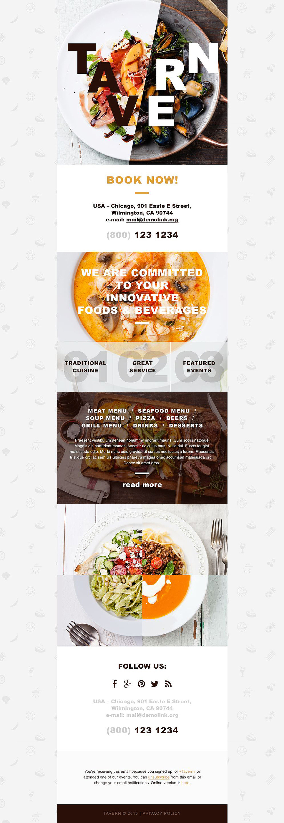 Cafe and Restaurant Responsive Newsletter Template New Screenshots BIG