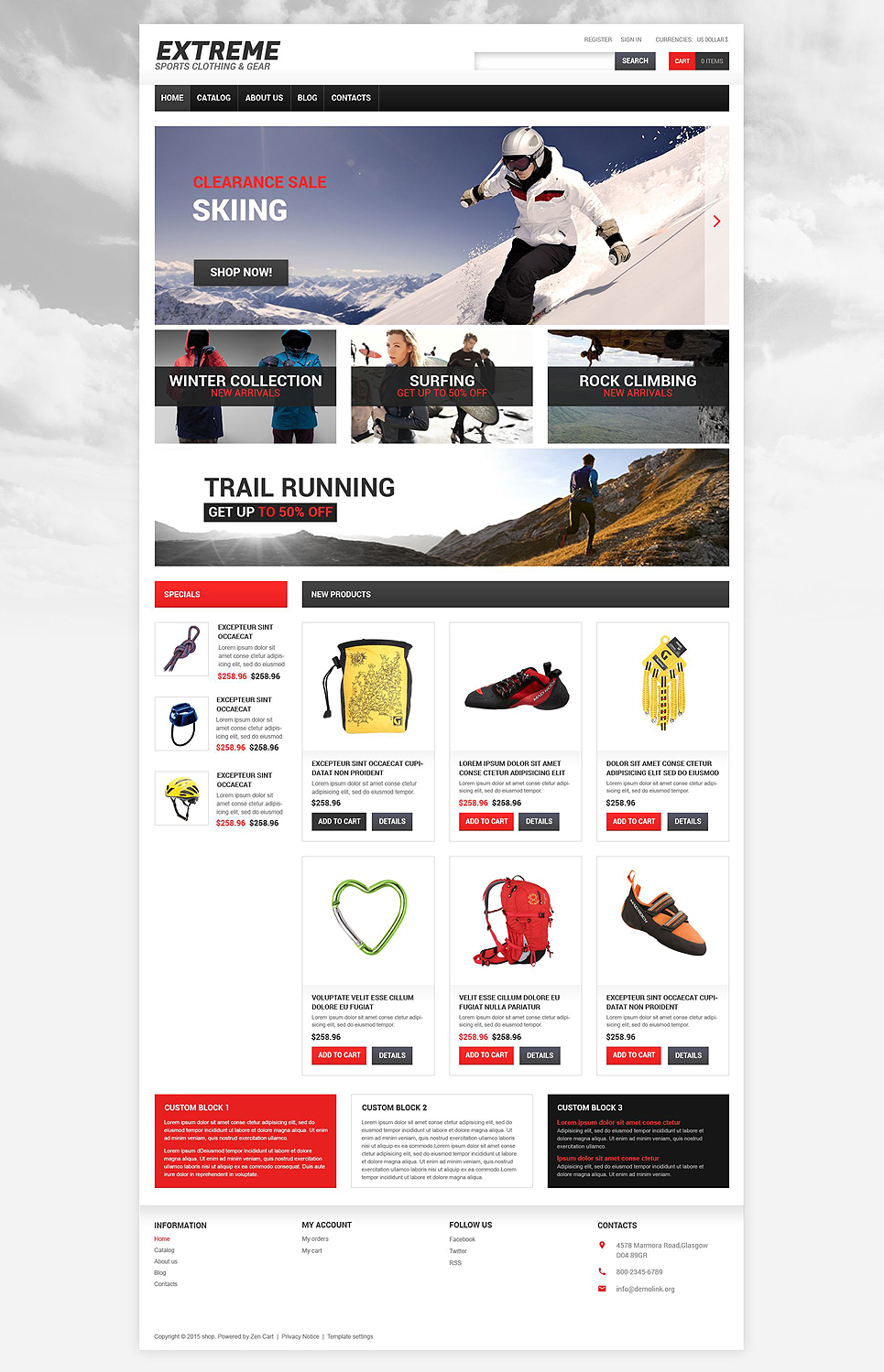 Extreme Sports Responsive VirtueMart Template New Screenshots BIG