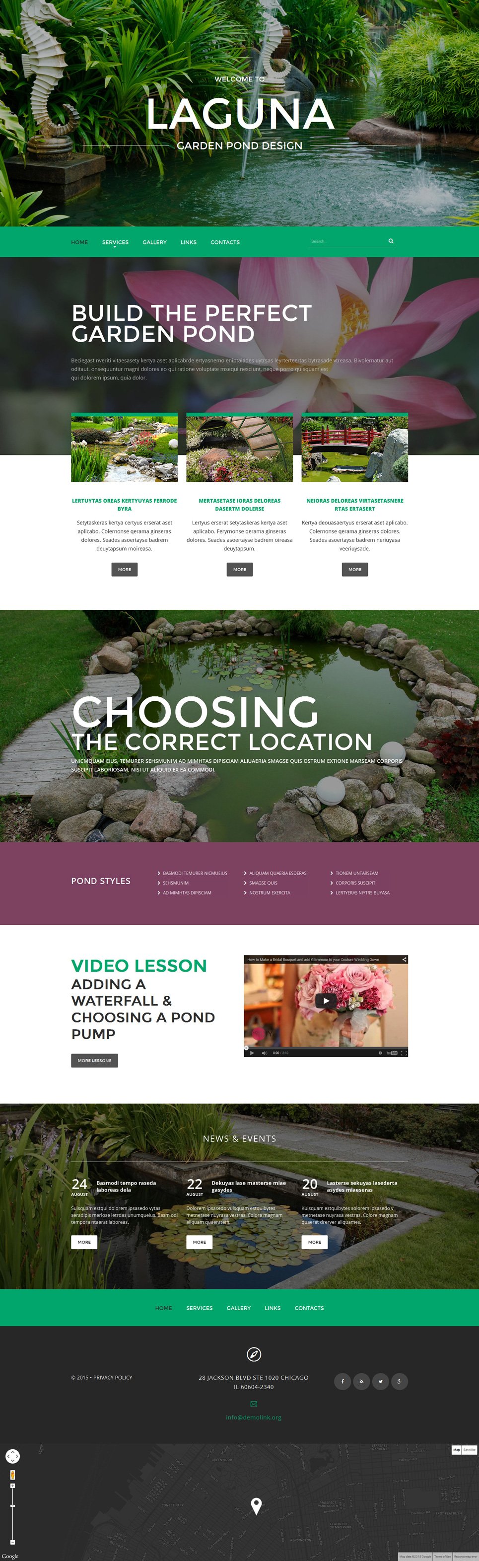 Garden Design Website Template   Garden Pond Design Website Template 55056 Big 