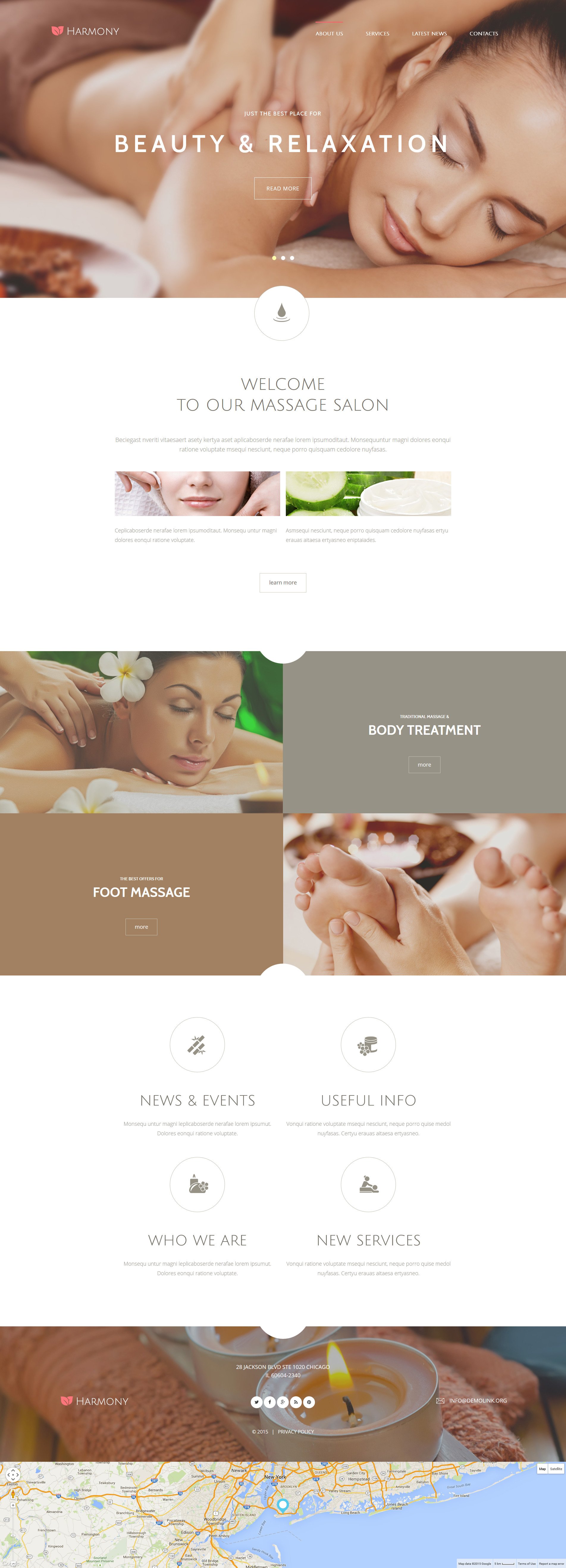 Joomla Vorlage namens "Harmony - Massage Salon Responsive Elegant" #55058
