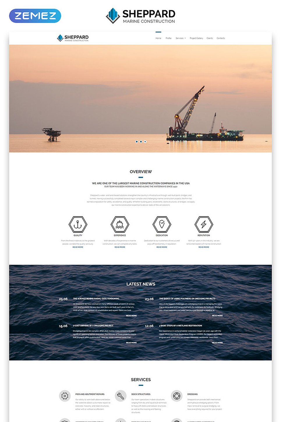 Marine Construction Company Website Template New Screenshots BIG