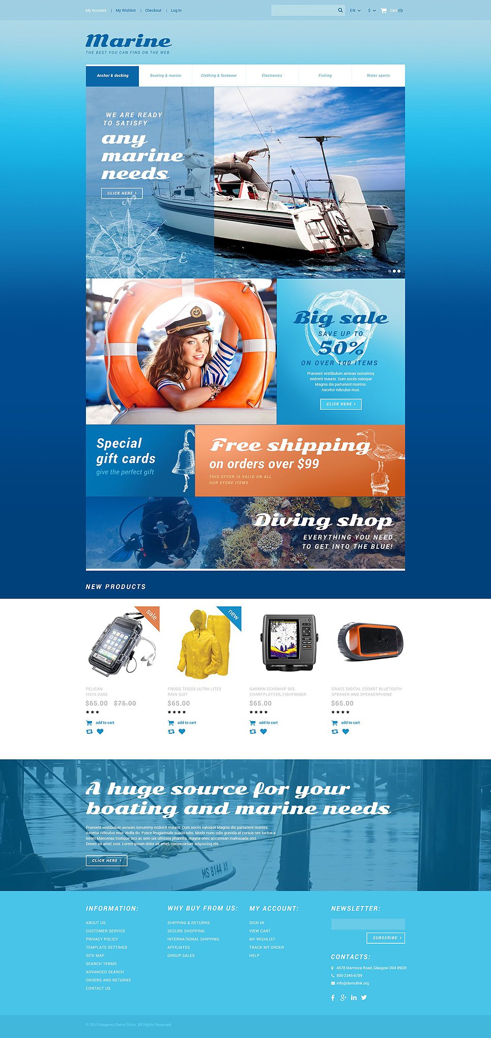 Marine Store Magento Theme New Screenshots BIG